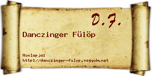 Danczinger Fülöp névjegykártya